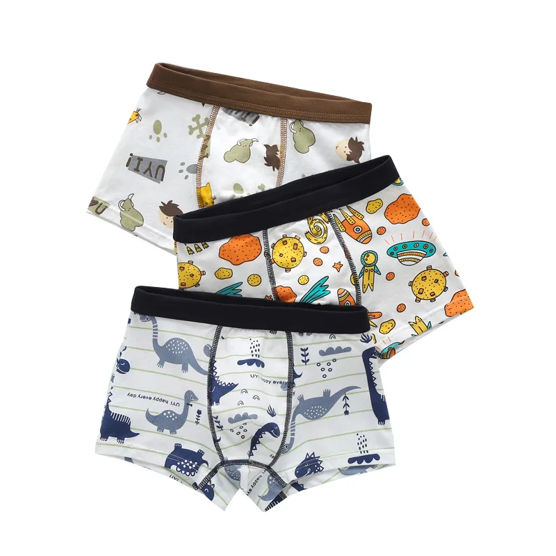 6pcs/set Lovely Young Cute  Cotton Boys Kids Children Print Cotton Underwear Baby Boys Boxer Brief
