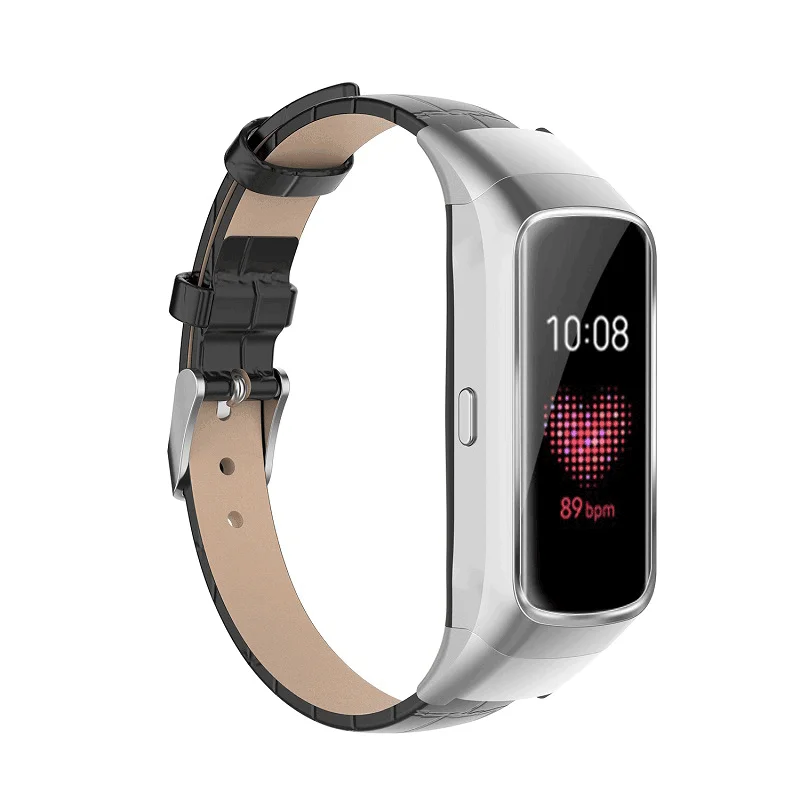 Qiman For Samsung Galaxy fit SM-R370 Genuine Leather Strap Band Sport Watchband Replacement Fashion Pattern Wristband Bracelet