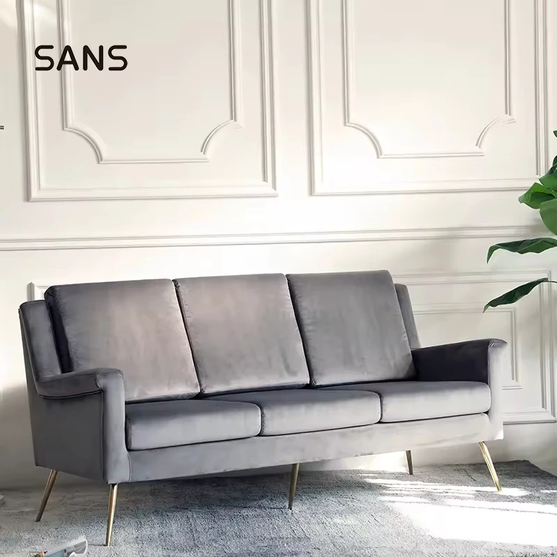 Upholstered Armchair Comfortable Living Room Luxury L-Shaped Corner Fabric Velvet Sofa