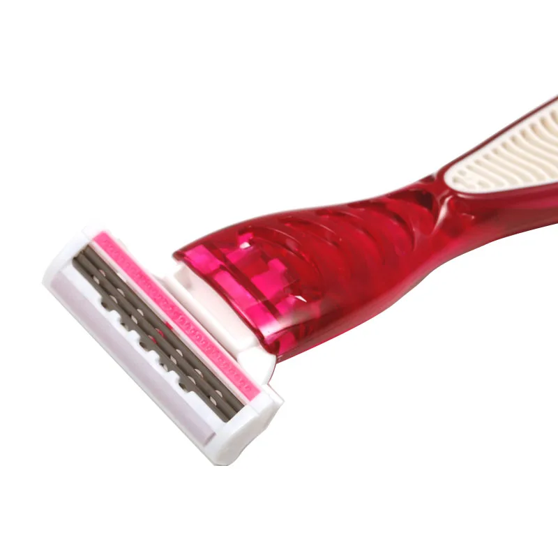 High Quality Female Plastic Handle Disposable Body Shaver 3 Blade Disposable Razor for Woman Replacement Size with Another Size