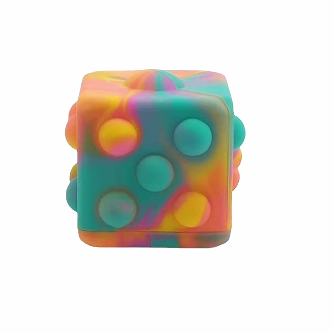 Sensory Squishy Toys for Adults Poppit Anxiety Relief Items Push Bubble Ball Big Size Silicone  3D Fidget Cube Dice