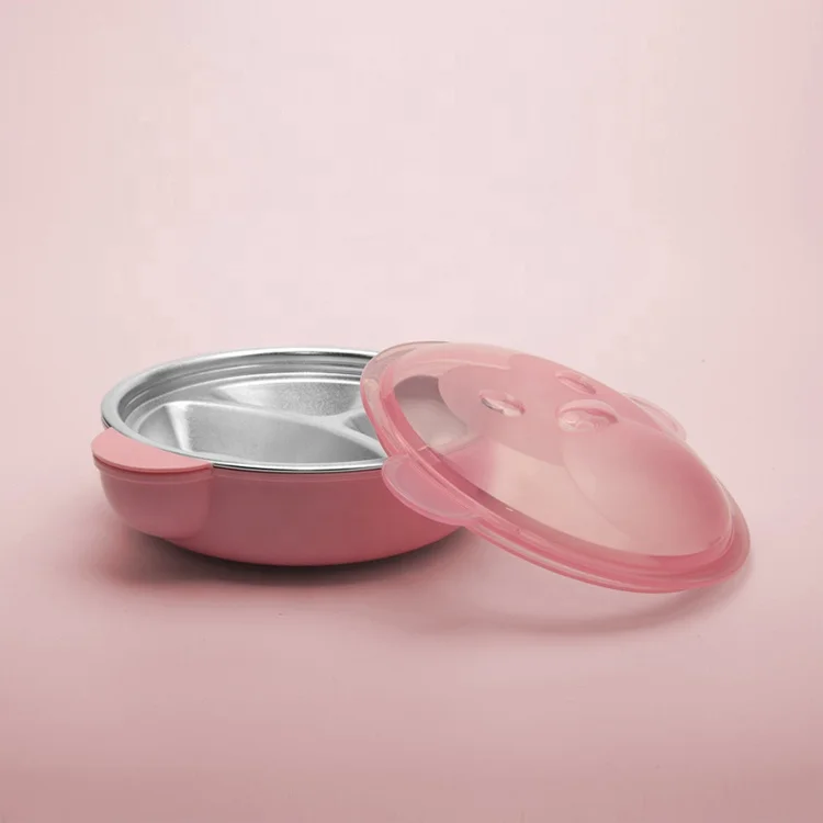 High quality Food Grade colored monkey kids warming or cooling  big plate with lid