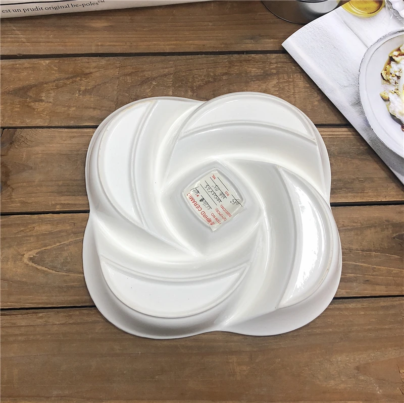 factory hot selling irregular ceramic plate for dry fruit candy use