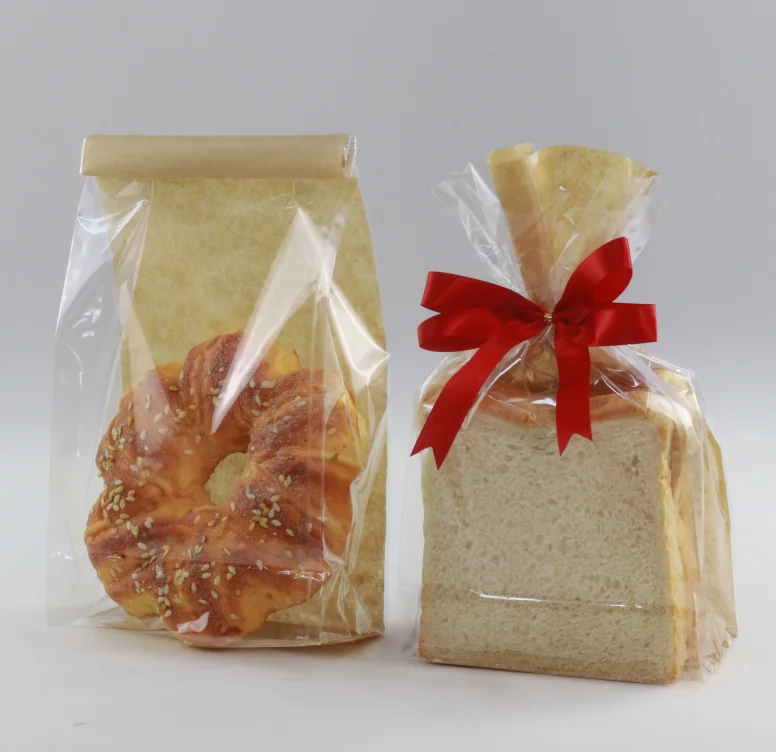 Custom Printing Transparent Opp Square Bottom Baking Bread Cake Plastic Packaging Bags Wholesale