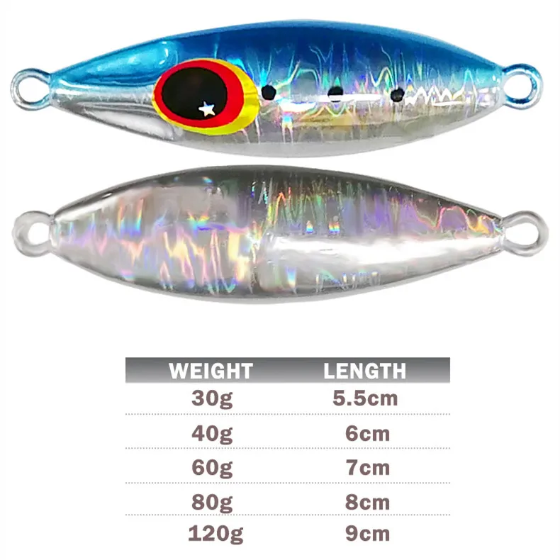 SNEDA Boat Fishing Glow Metal Jig Lures 30g 40g 60g 80g 100g 120g Slow Sinking Jigging Swimming Bait