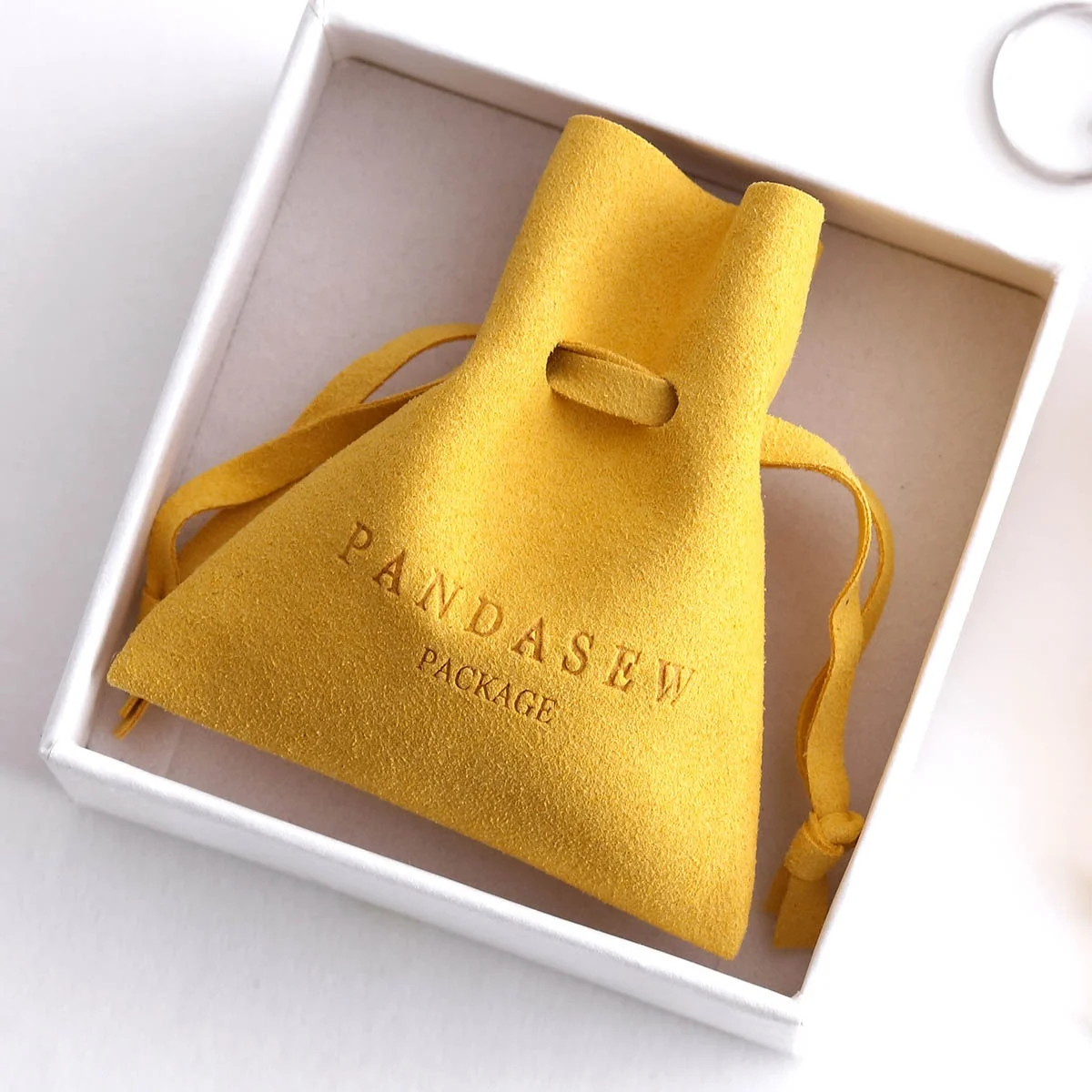 PandaSew Custom Logo Small Microfiber Jewelry Pouch Rings earrings Packaging Bag