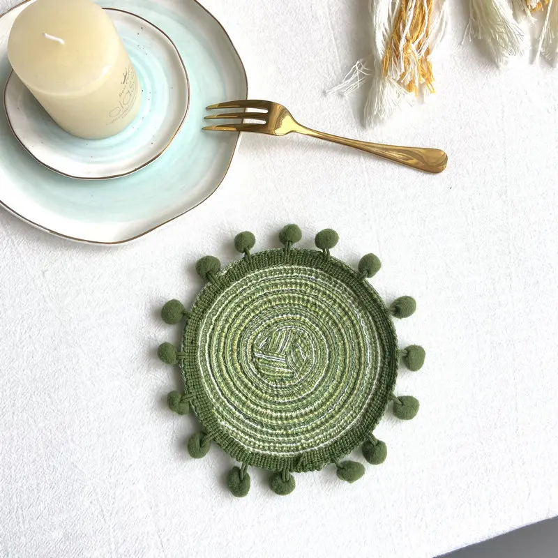 Nordic Woven Non-slip Placemat Round Braided Woven Placemats Place Mats Wholesale Round Table Mats Set De Table Rond