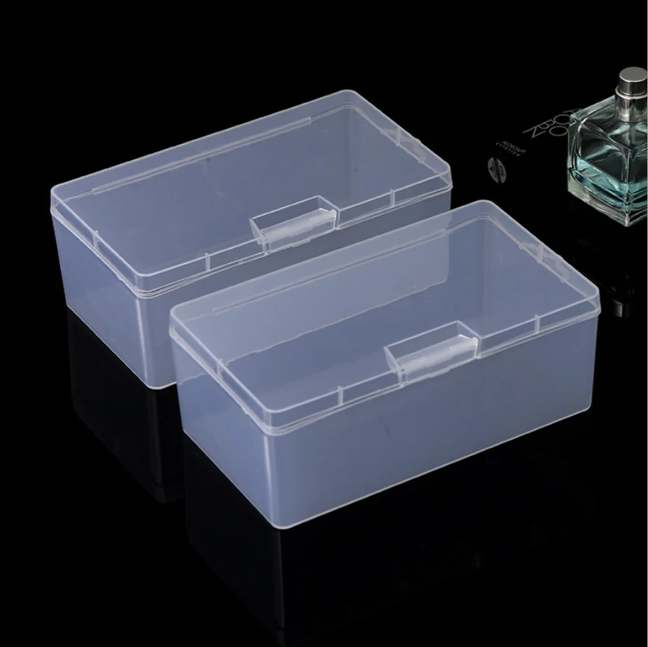 Transparent rectangle components small hardware tool container fishing gear case empty plastic storage box