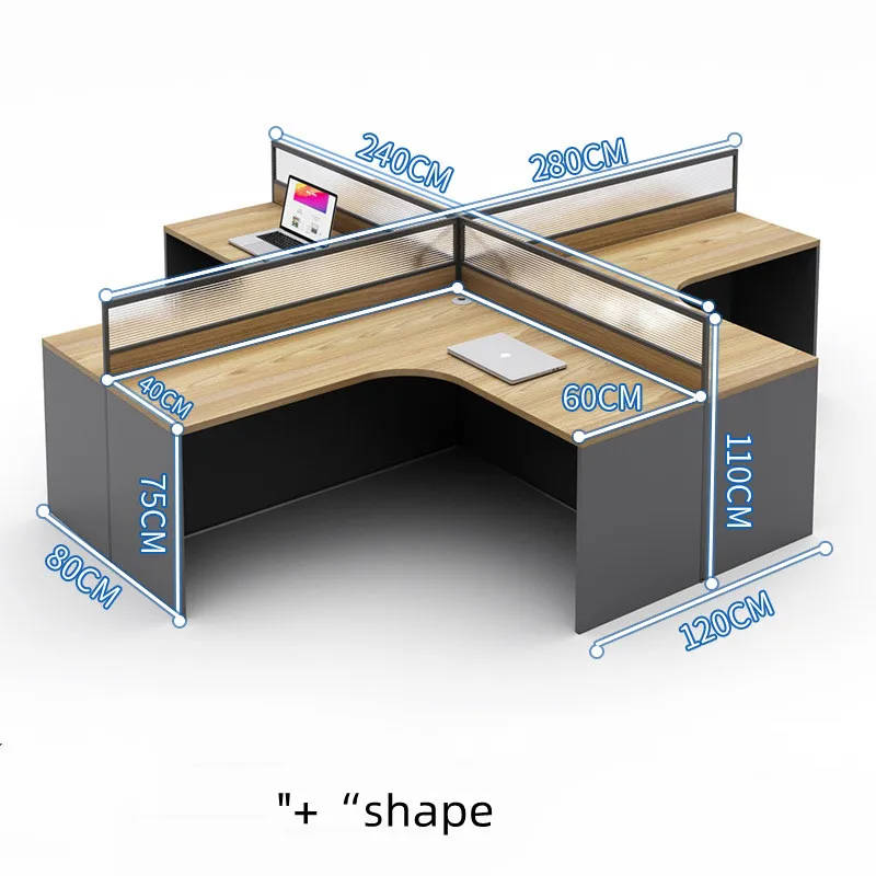 Modern office executive desk simple 6 people screen workstation office four people computer table for room and chair combination