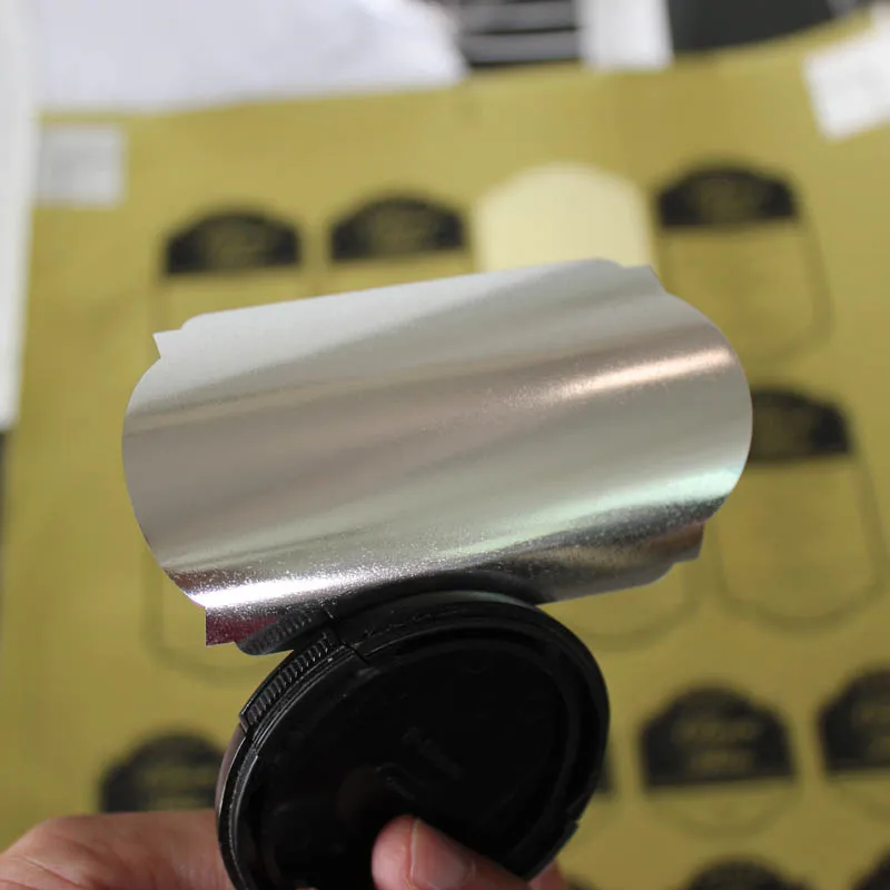 Custom glass bottle label roll, printing adhesive glossy laminated brand label for foods metallized paper for beer label