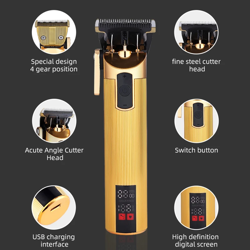 VOAUN V-807 electric hair clippers mens cordless trimmer rechargeable hair clipper oil head hair trimmer