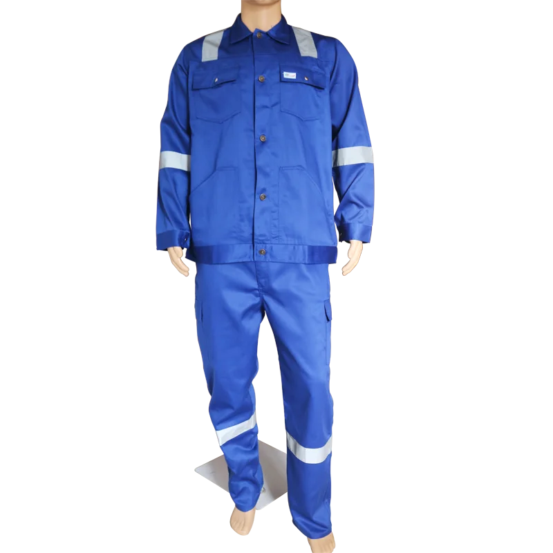 FLYTON Safety Protective Mens Construction Workwear Pants&Shirt with reflector FT-1328R(S) Royal Blue G
