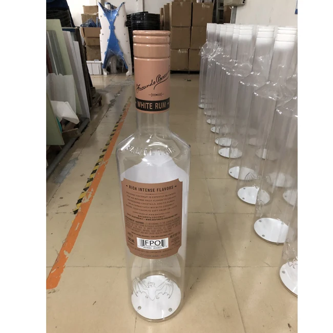 Vacuum Forming Bottle Shape Stand Up Plastic Totem Display Rack For Promotion