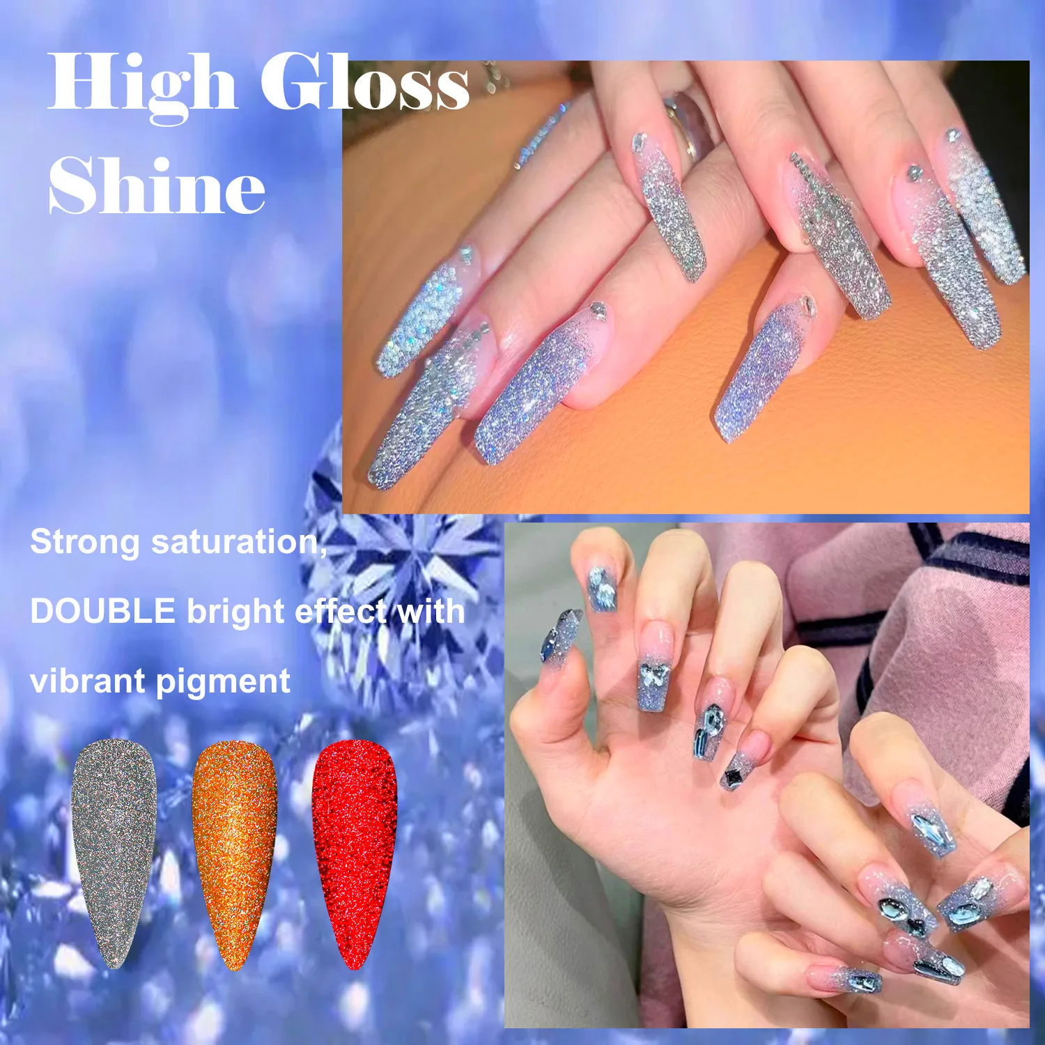 BCOL DISCO Reflective Semi Permanent Gel Nail Art Polish Starter Kit Soak Off UV LED Custom Private Label 6Color Cruelty Free