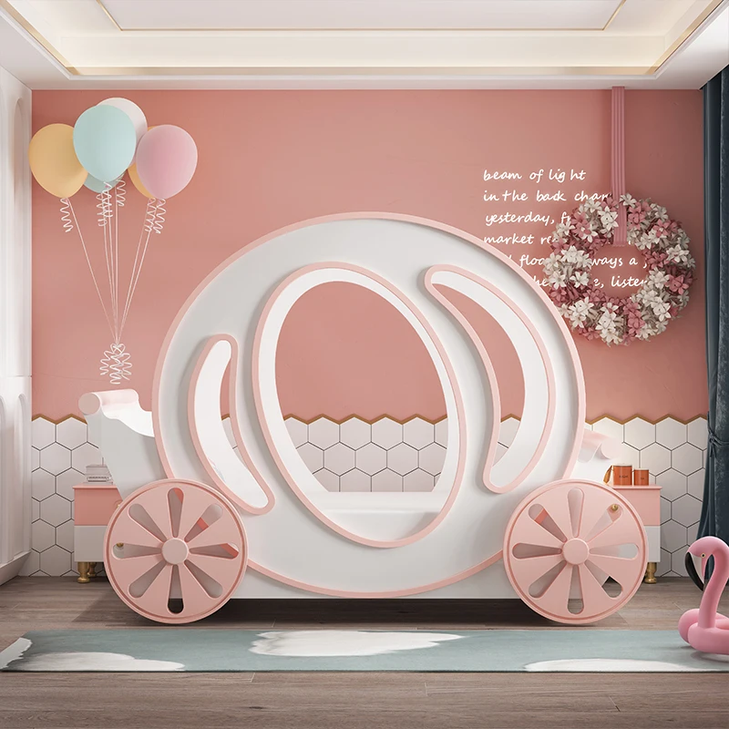 5 star theme hotel creative unique  round bed pink for kids and adult