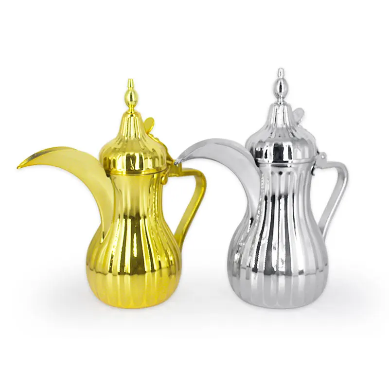 Luxury stainless steel Arabic teapot brass coffee pot Arabic Dallah Coffee Pot