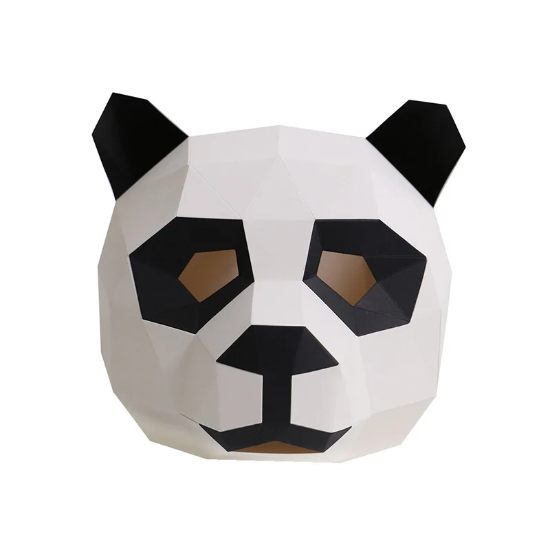 Wholesale 3D Mold Head Mask Animal Paper Card Headgear Halloween Cosplay Props Party Role Play Dress Up DIY Craft