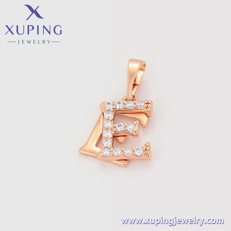 A00920018 xuping jewelry Rose gold classic style letter E pendants for women men unisex elegant fashion simple pendant