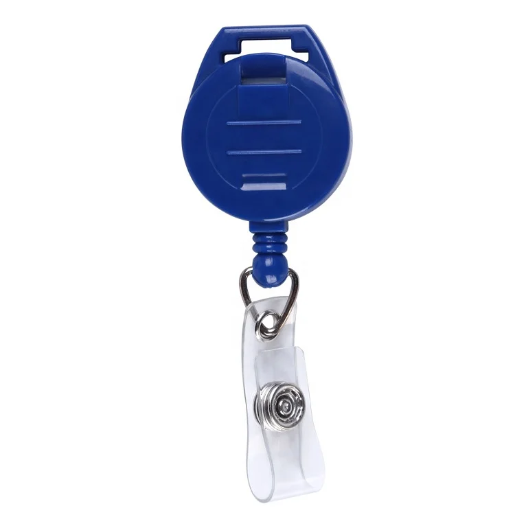 Custom 32mm Round Retractable Lanyard Badge Reel with 10mm/15mm Adjustable Lanyard Hole Yoyo Badge Holder Reel Clip Manufacturer