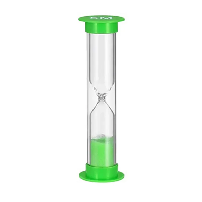 Wholesale 1 2 3 4 5 minute colorful plastic sand timer hourglass for kids toy and board game sand clock and dice
