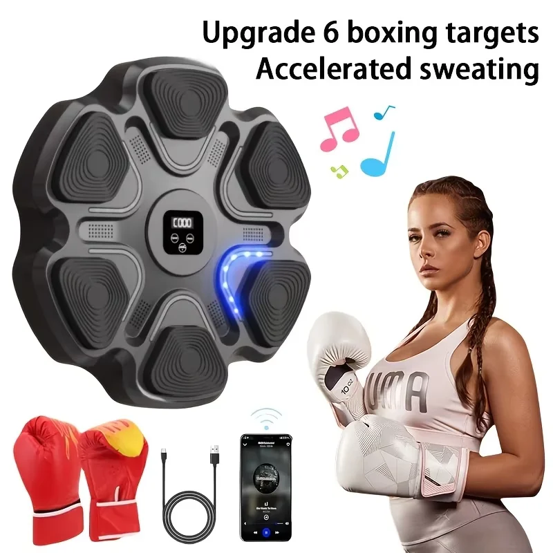 Upgrade 6 Boxing Targets Accelerated Sweating Boxing Machine Smart Music Training Boxing Focus Target