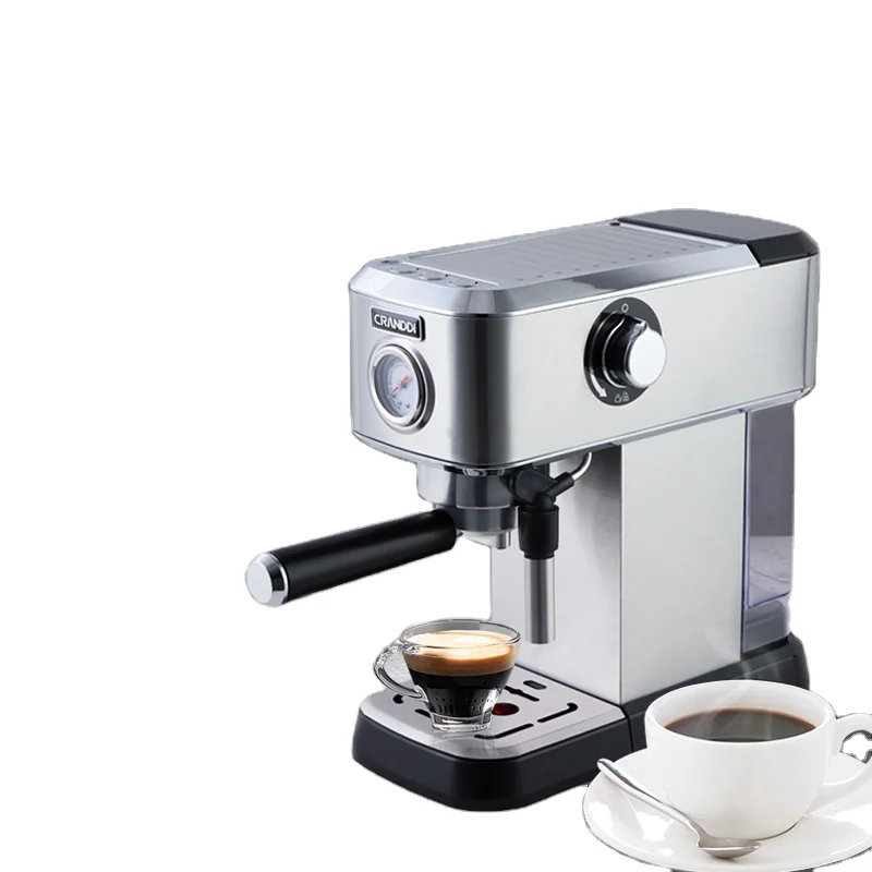 Маленькая электрическая Полуавтоматическая кофеварка Expresso из нержавеющей стали с питальным насосом давления 15 бар