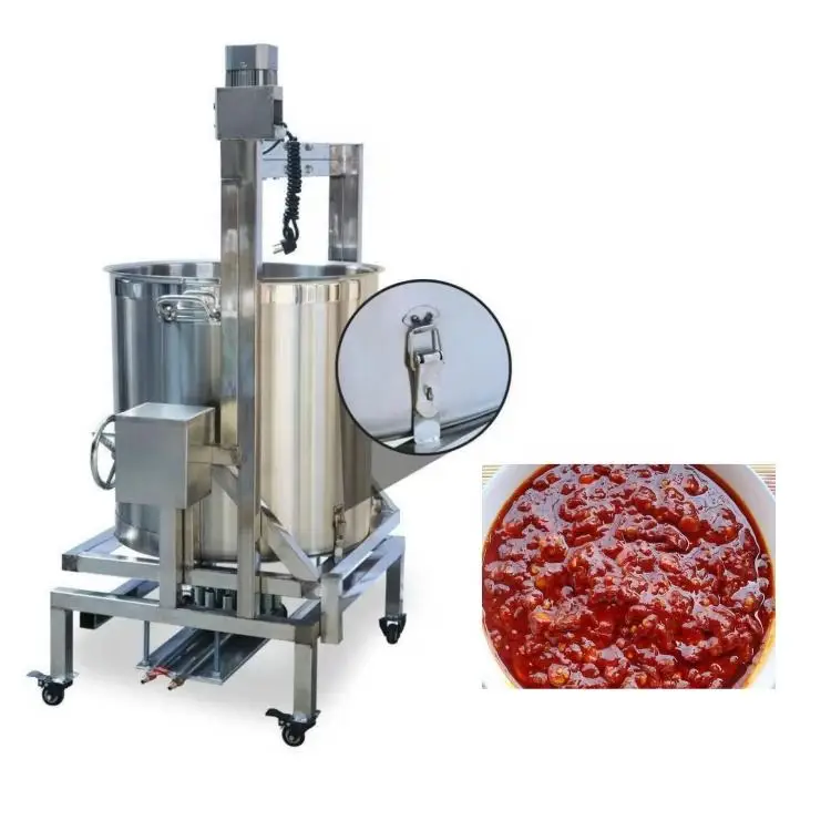 50L Chili Tomato Sauce Cooker And Mixer Soup Porridge Boiling Cooking Kettle Pot Gas Heating Curry Paste Sauce Making Machine