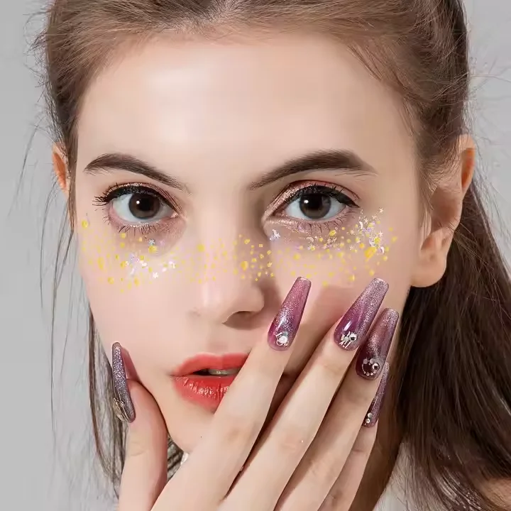 Wholesale Cosmetic Gold Face Tattoo Stickers Halloween Men Women Tattoo Stickers Waterproof Tattoo Stickers