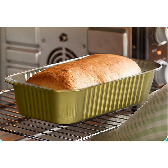 Baming 200/320/475/680/580/750/930/1050/1400/1800/3500ml Gold Aluminum Foil Food Container Can Heated with Open Flame/Microwave