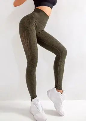 
Seamless Mesh Leggings High Waist Yoga Pants Workout Gym Pants Hollow Out Sport Fitness Push Up Leggings 