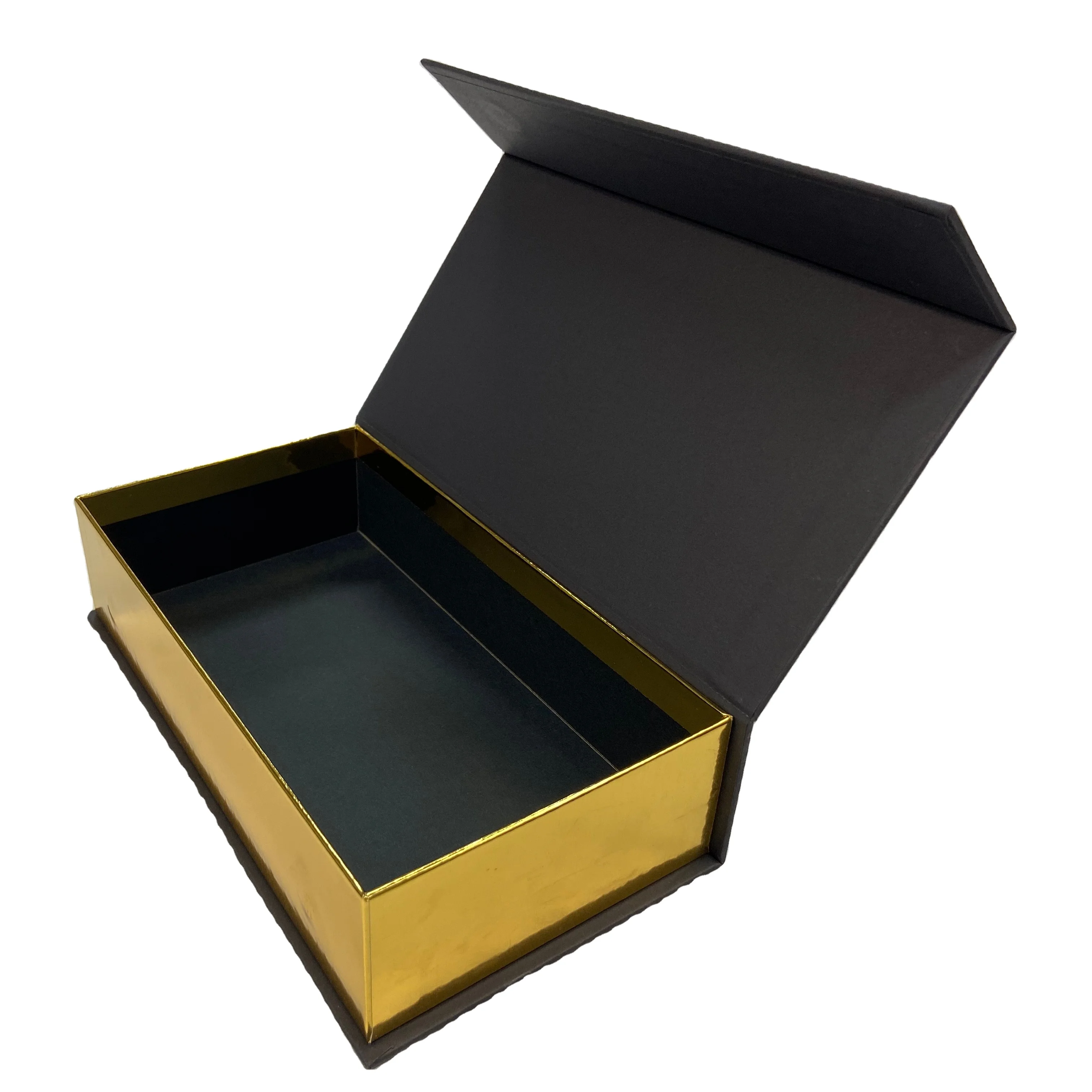 wholesale rigid gift boxes book shaped magnetic luxury gold packaging boxes magnet lid custom boxes for small business