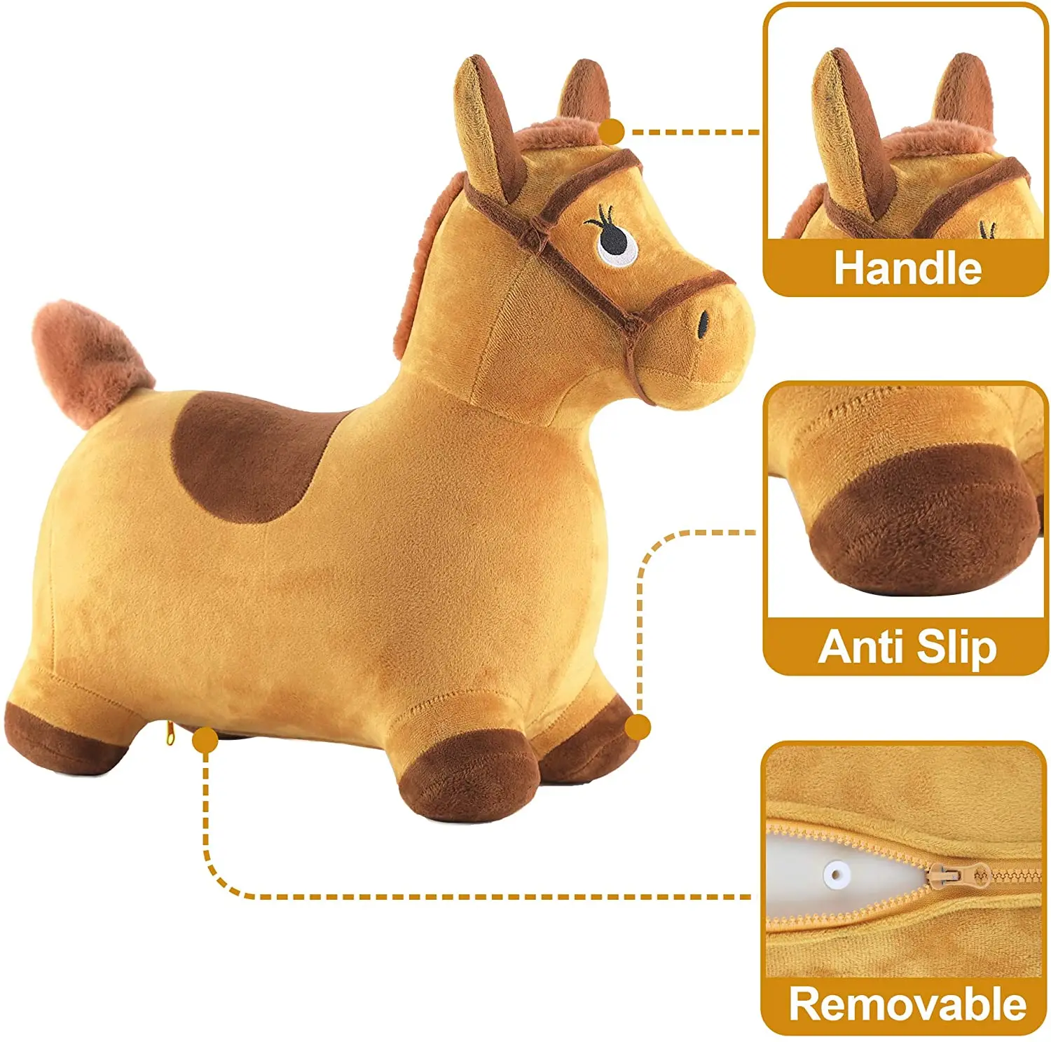 Надувная Прыгающая лошадь, уличная езда на надувных животных, надувные плюшевые покрытые виды деятельности, подарок для детей