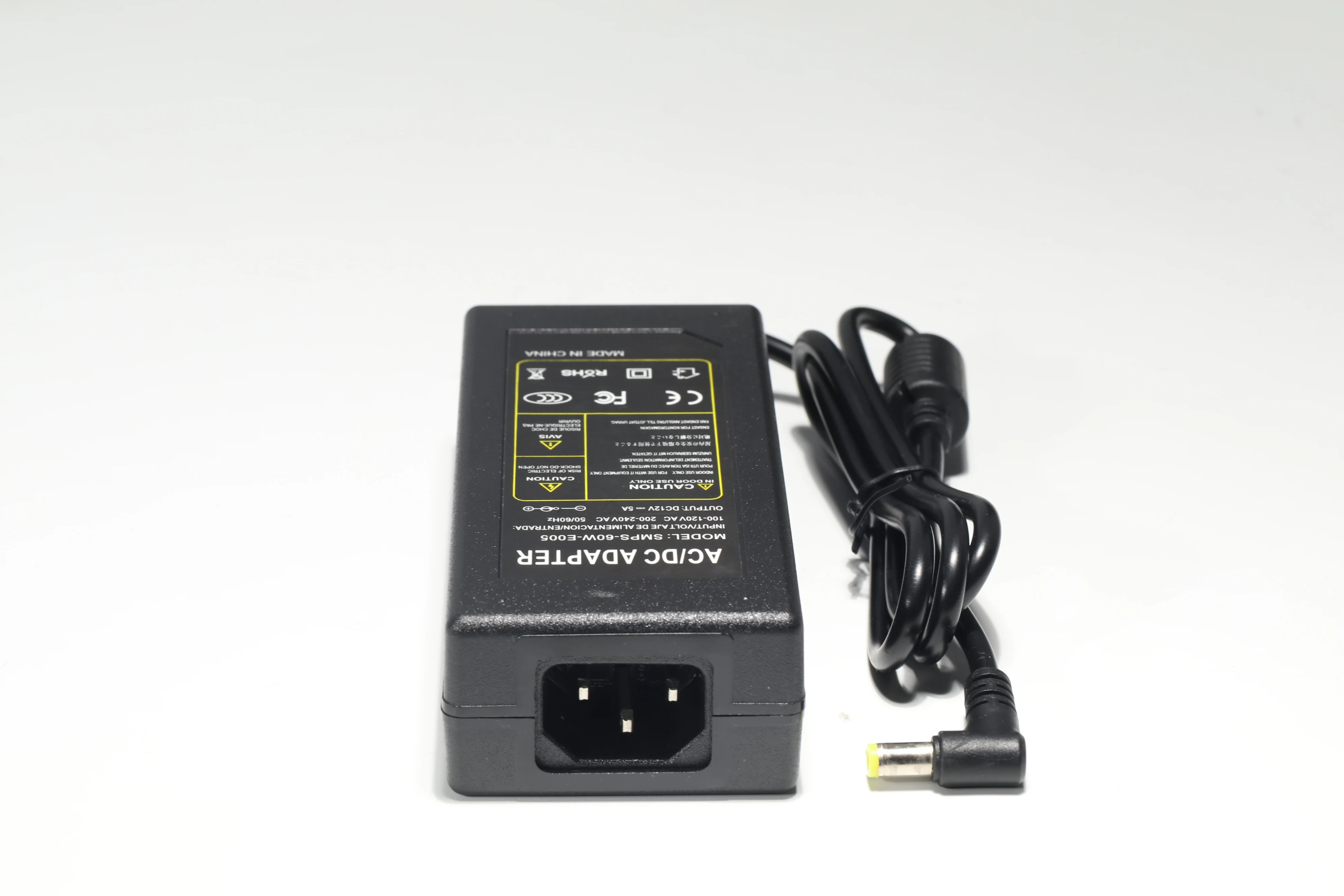 Free Sample Ac Dc Adaptor 12v 5a Power Adapter 12 Volt 5 Amp Power Supply For Led Cctv