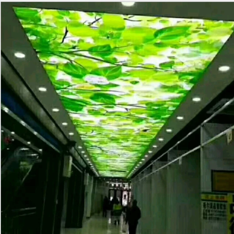 Leaf Tree Vision Ceiling Lamp Blue Sky Version Splendid Edge-lit Flat Dimming Panel Lights PMMA LGP Recessed Lights