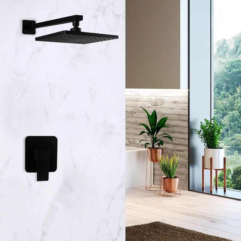 New Design Multifunctional Black  bathroom Portable Shower Set Wall Mounted Rain Shower