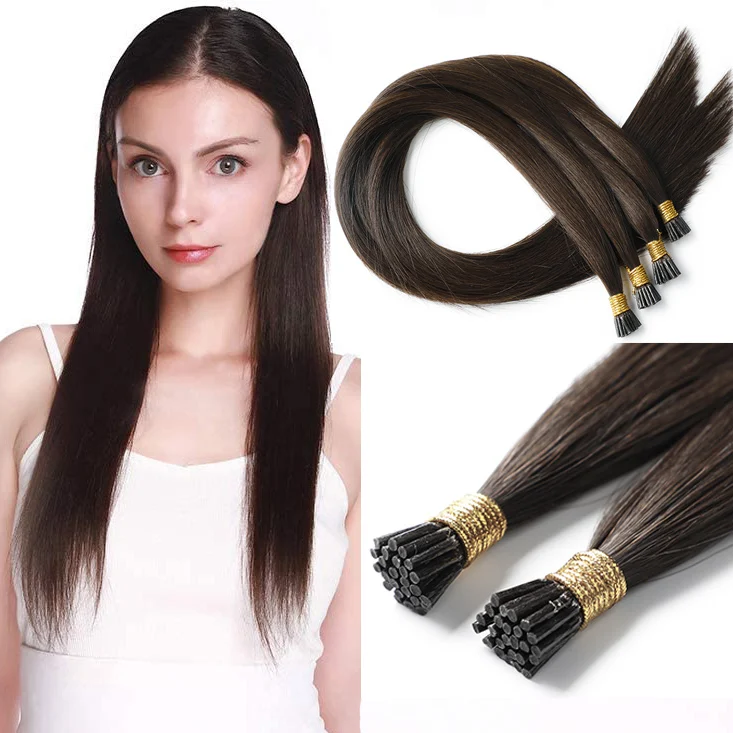 
Mongolia Raw Virgin Natural Black I Tip Pre Bonded Cuticle Aligned Human Hair Extensions 