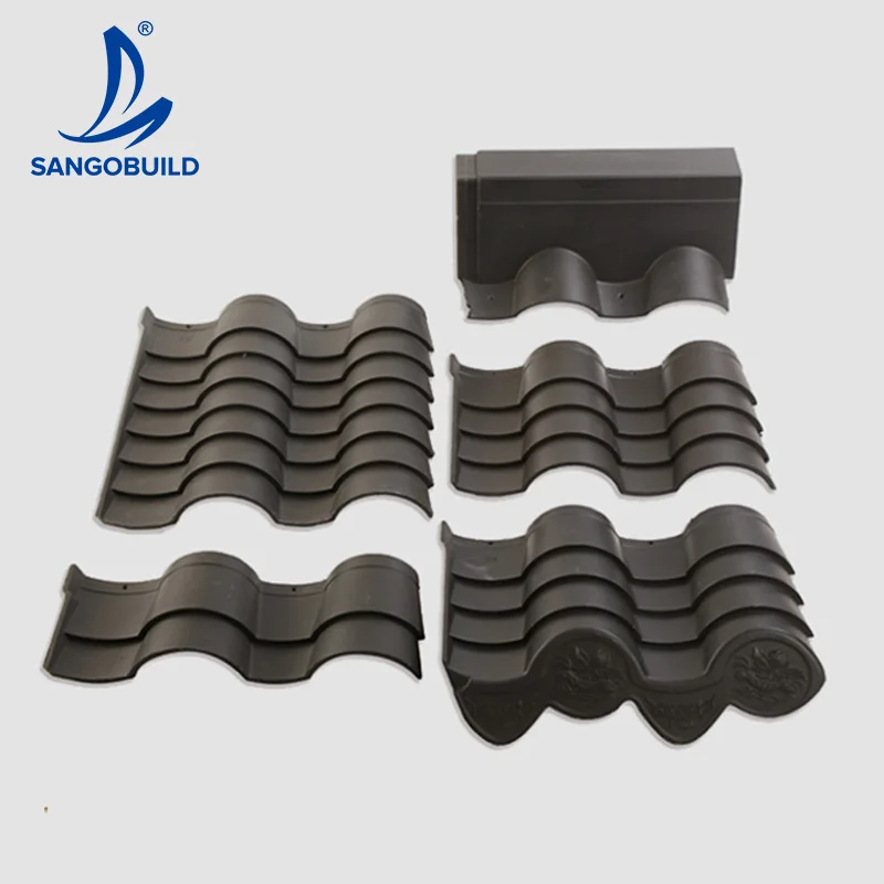 Chinese Style Tile Roofing Tiles Clay Style Building Material Polymer Composite Traditional Design Canopy Tile