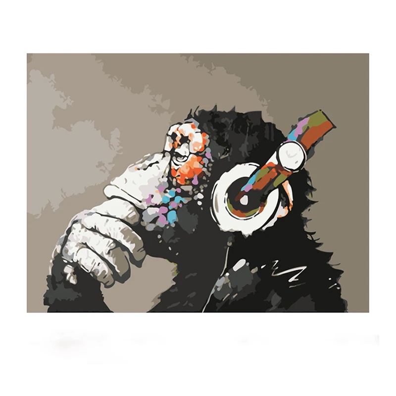 
New products animal music orangutan canvas DIY digital painting painting digital wall art 
