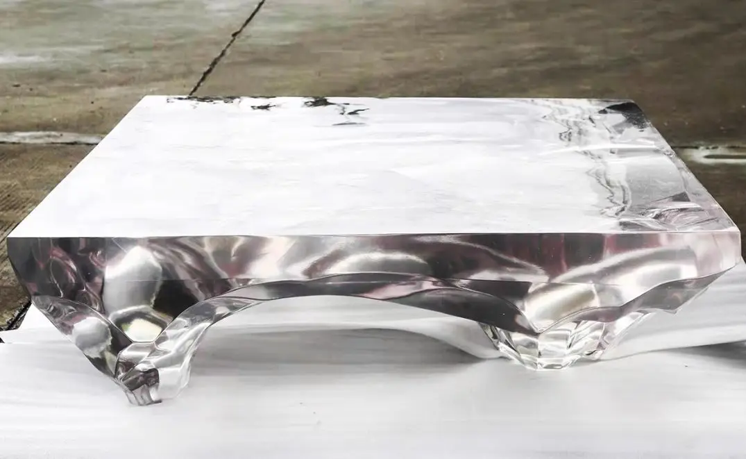 Research house modern creative modern simple designer resin transparent ice cube coffee table home square furniture package
