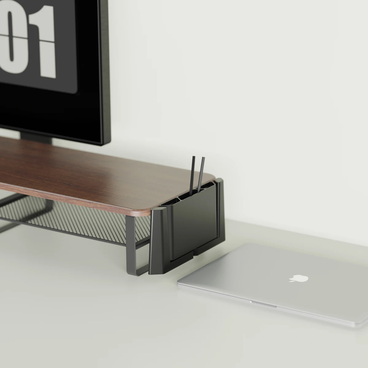 New Product Dual Screen Desktop computer monitor stand for gaming computer desk  With vertical laptop stand