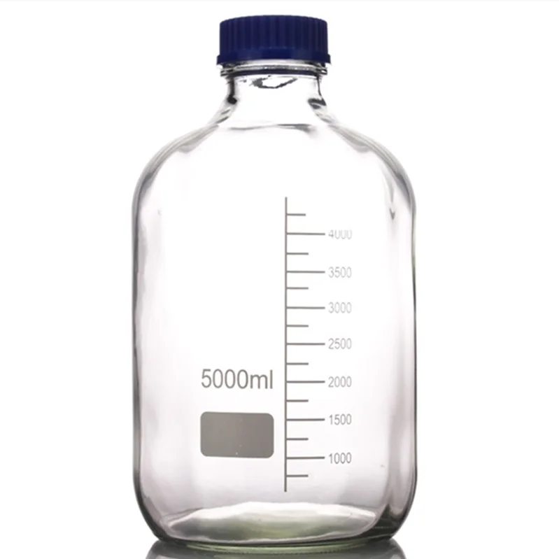 Screw Cap Labs 5000ml 5L Borosilicate Glass Reagent Bottle GL60 for Sampling Test Tube