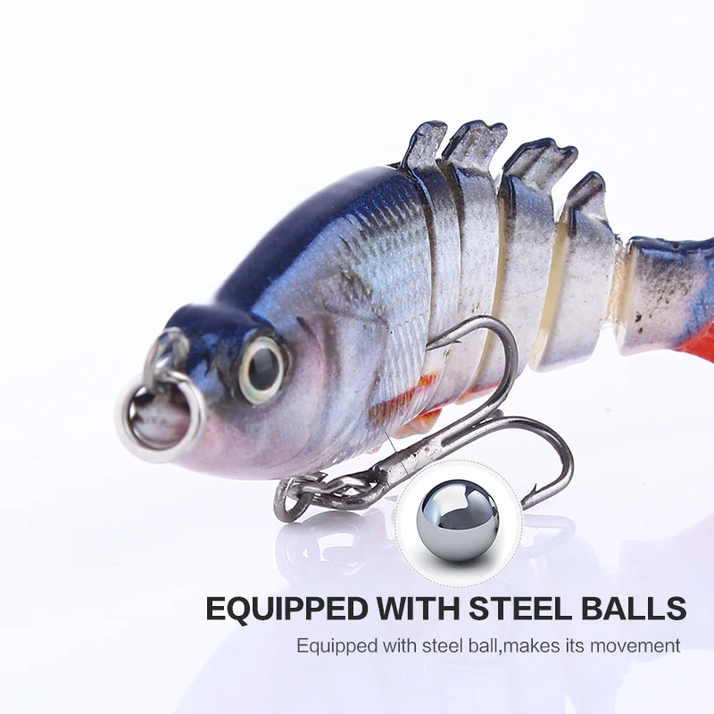 Top Right  MJ203 2.5g 5cm Multi Jointed Swimbait 6 Segments Trout Bionic Lifelike Jointed Bait Wobblers Fishing Lure