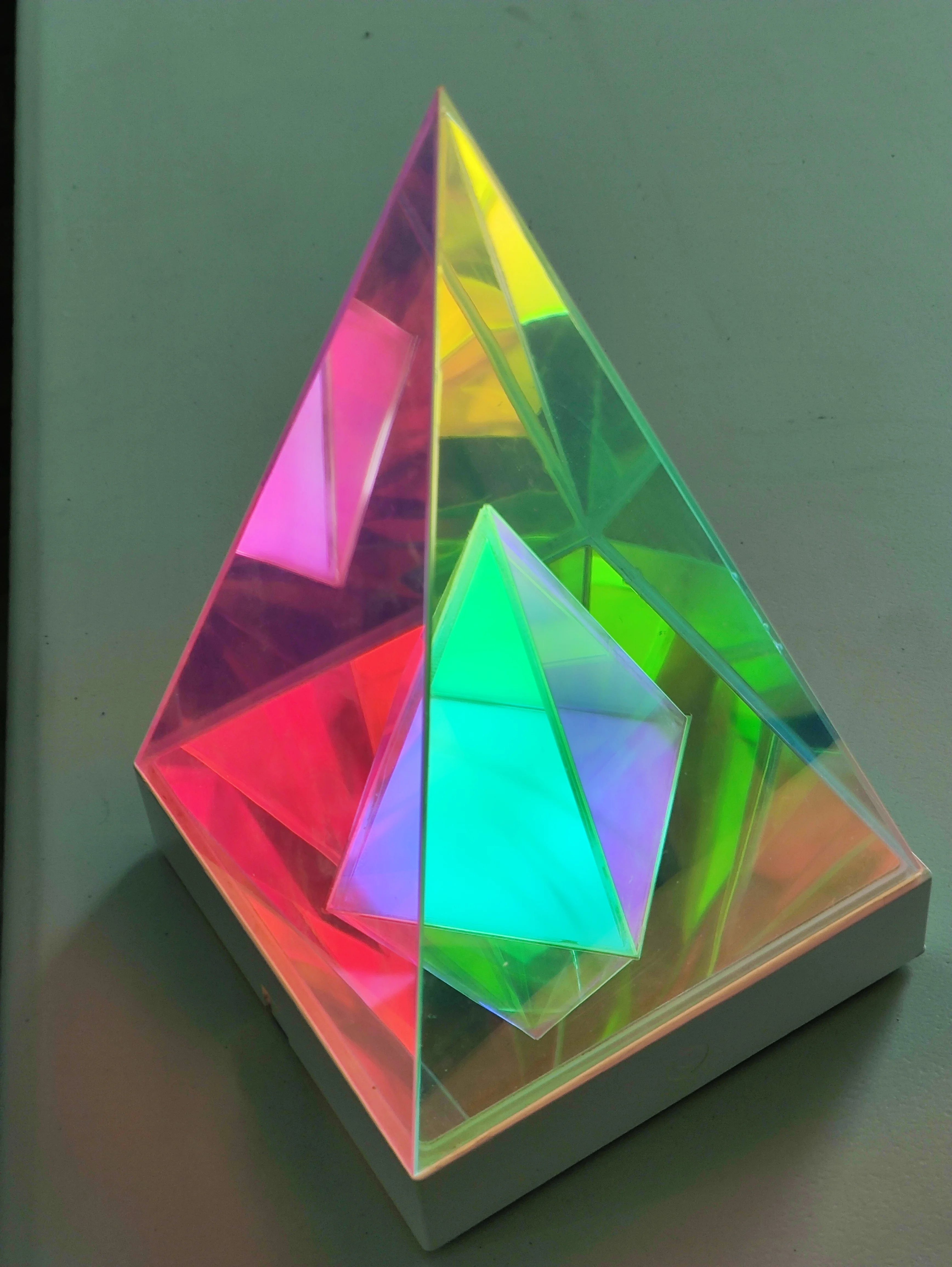 Acrylic desktop creative atmosphere light pyramid decoration nightlight bedroom decorative lamp