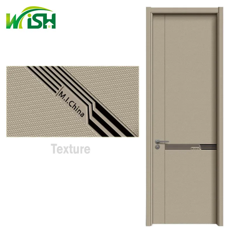 Solid Wood Composite Carbon Crystal Interior Door for Home Hotel Wooden Material Elegant Bedroom Slab Doors
