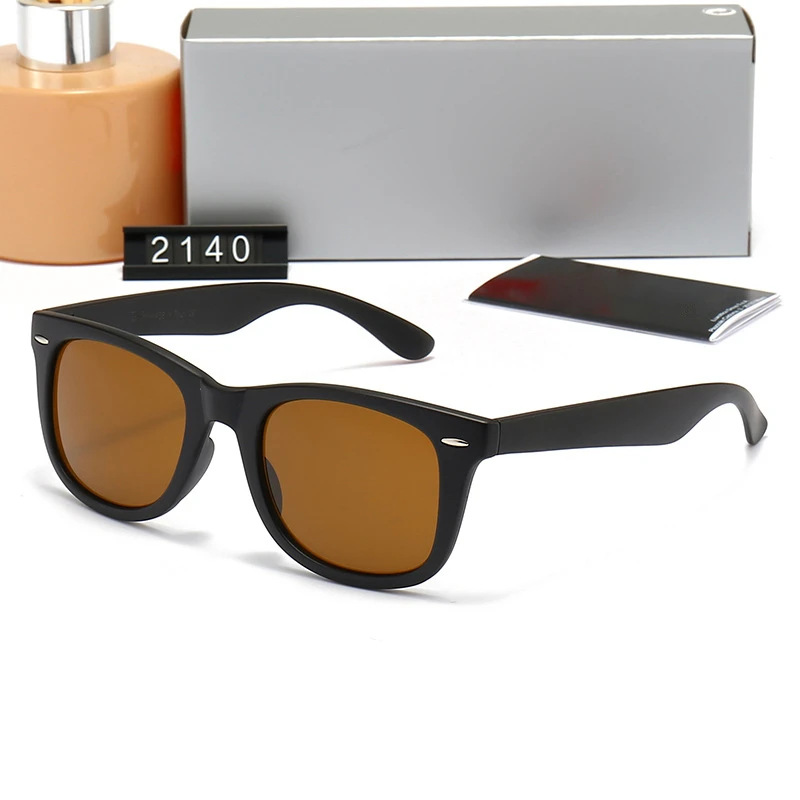 High Quality Glass Lens Vintage Square Frame Luxury Sun Glasses Famous Brands Shades Women 2140 Designer Sunglasses Men