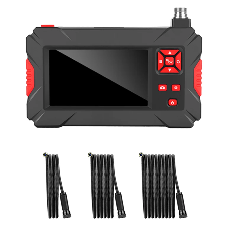 
1080P waterproof IP68 5M Wire 8mm Double camera Sewer Endoscope Camera For Pipes Sewer With Display Batteries 