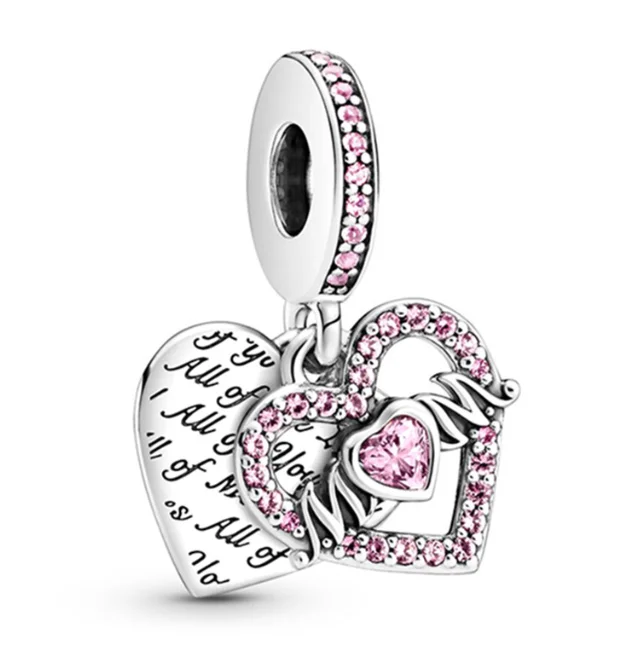 Big hole mom charm home family heart beads connector charms for jewelry making