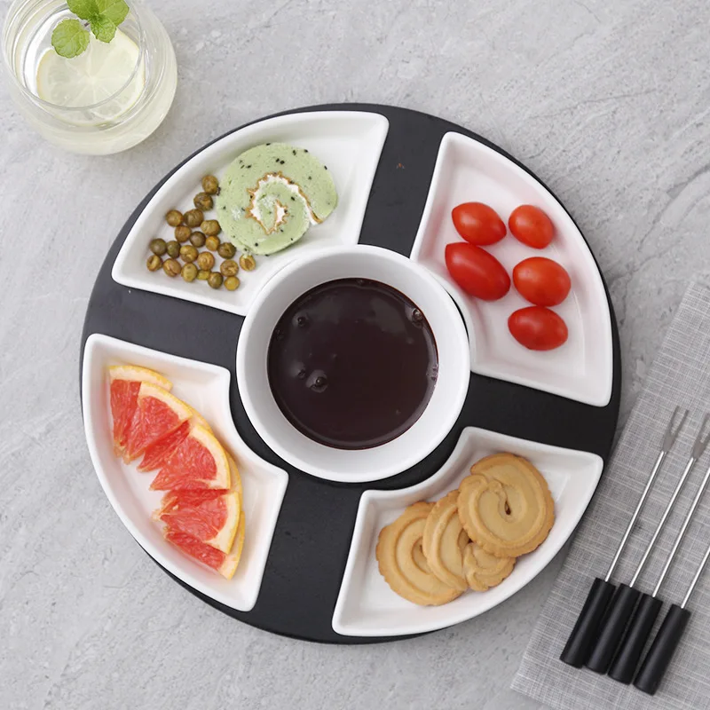 Шоколадное фондю Haagen-Dazs мороженое сыр вращающийся лоток керамическое блюдо набор посуды