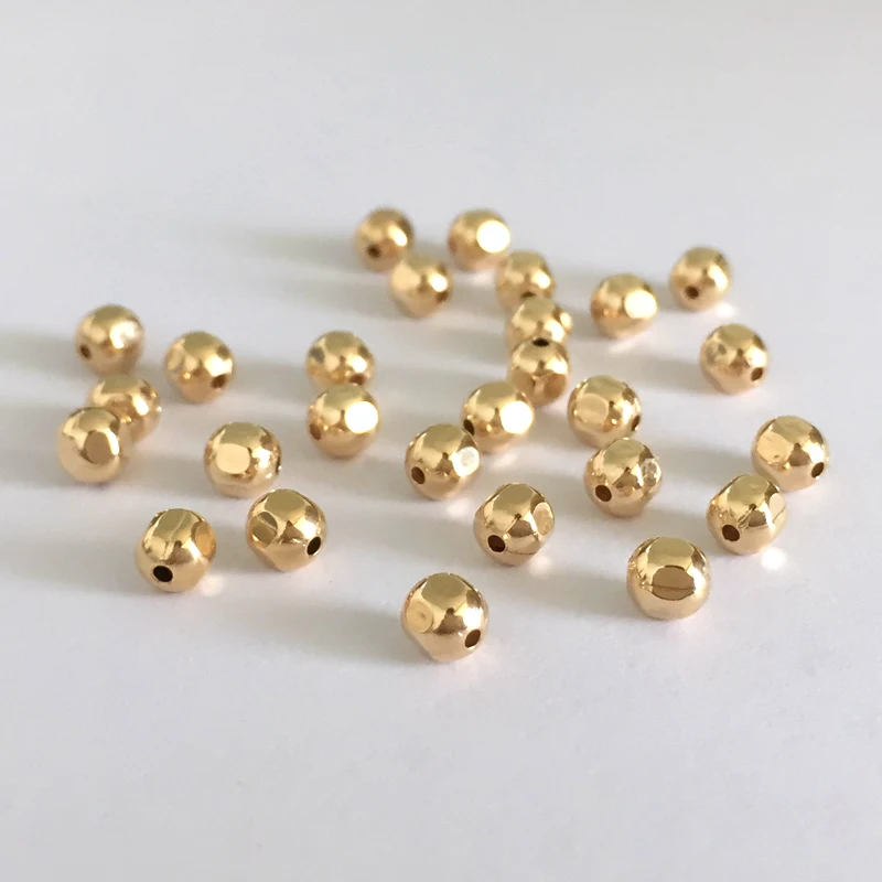 14 K золотые бусины для изготовления ювелирных изделий 2 мм 5 3 4 Золото Заполненные Круглые КТ заполненные золотом водонепроницаемый