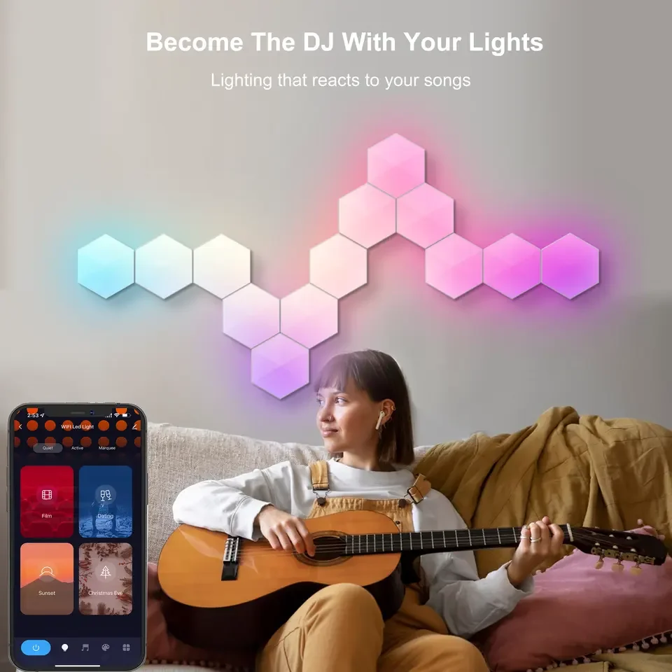 50% off Sample Rgb translate luces led light Smart Home Light Hexagon Light